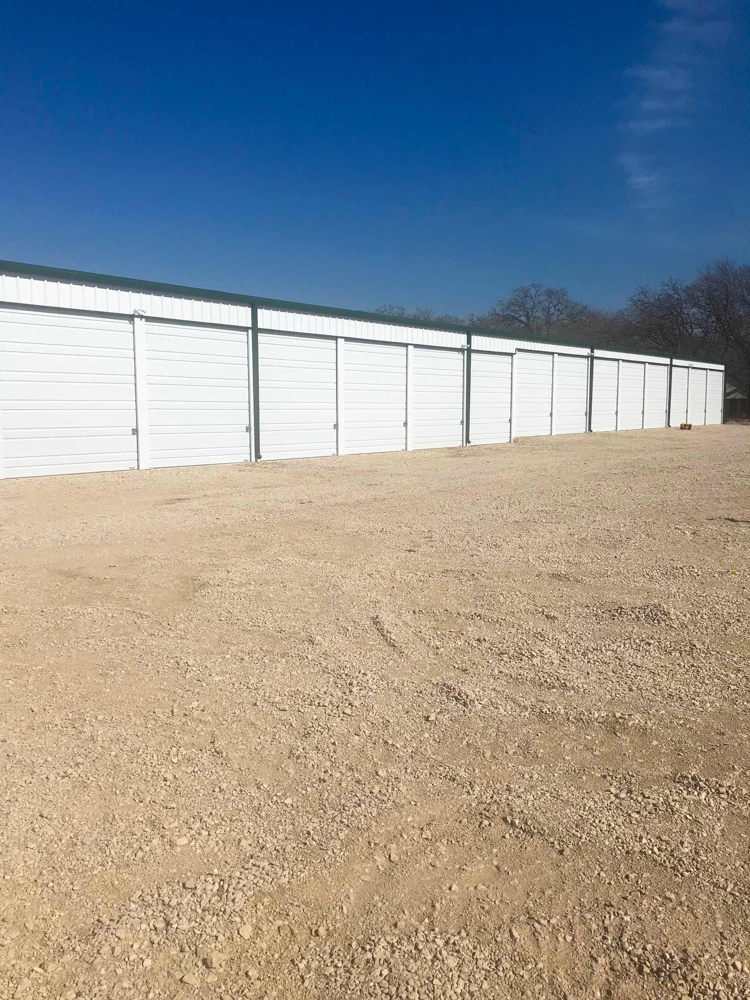 Boat storage units with doors closed